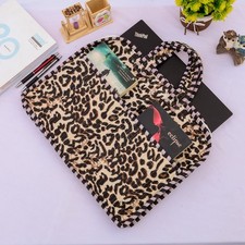 Leopard Print Laptop Bag Quilted Cotton Office Tote Handmade Boho Travel Bag picture