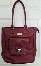 Laptop Messanger Travel Briefcase Tote Satchel Leather Wine Large Franklin Covey picture