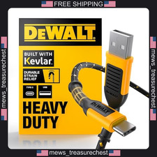 DeWalt Heavy Duty USB to USB C Cable 6ft Durable Kevlar Reinforced picture