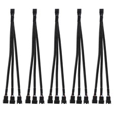 5pcs PWM Fan Splitter Cable 4-Pin Sleeved Braided Adapter Computer PC Fan Pow... picture