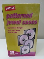 Staples Brand 25-Pack Patterned Jewel Cases For CD DVD Blu-ray Discs Game Discs picture