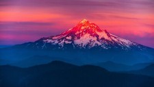 Landscape forest fall mountains snow water mount hood Custom Gaming Mat Desk picture
