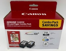 Canon 210XL Black 211XL Color 4x6 Paper Combo Pack Lot  NEW SEALED Genuine picture
