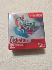Imation 10 Neon Diskettes MAC Formatted 2HD 1.40 MB 3.5