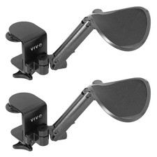 VIVO Black Universal Clamp-on Adjustable Ergonomic Arm & Wrist Rest Pad - 2 Pack picture