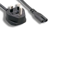 6 Ft USA IEC320 C7 Laptop 2 Prongs to UK BS1363 3 prongs Outlet AC Power Cable picture