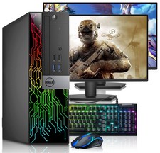 Dell 3040 RGB Gaming PC i5-6th 16GB RAM 1TB SSD HDD 24” LED NVIDIA 1030 RGB-KB&M picture