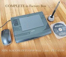 Wacom INTUOS3 4x6 Wide small PTZ-431 TABLET Wireless Grip pen + Mouse CD Adobe  picture