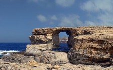 Landscape nature malta arch rock formation sea coast Custom Gaming Mat Desk picture