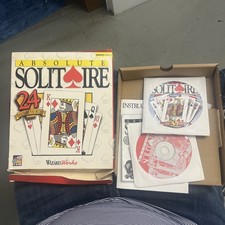 Rare vtg Sealed Box ABSOLUTE SOLITAIRE CD-ROM PC Windows 95/3.1 24 card game NOS picture