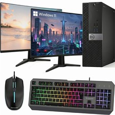 Dell 7040 SFF Gaming Desktop PC i5-6500 6th 32GB 2TB SSD Dual 24