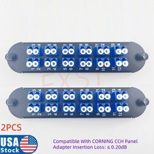 2Pcs Fiber Optical Adapter Panel 12 LC Duplex SM Compatible CORNING CCH-CP24-A9 picture