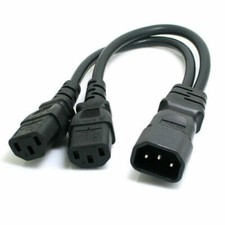 Cablecy Single C14 to Dual C13 5-13R Short Power Y Type Splitter Adapter Cable picture