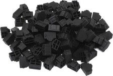 iexcell 125 Pcs Black Silicone Ethernet Hub Port RJ45 Anti-Dust Cover Cap picture