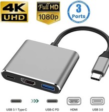 3-in-1 USB-C Hub:type-c 3in 1 PD100W+HDMI(4K/30Hz)+USB3.0 picture