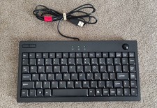 Adesso AKB-310UB USB Trackball Plug & Play Keyboard Black QWERTY English picture