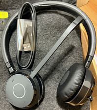 Jabra Evolve 65 Wireless Noise Canceling Headset Boom Mic Black USB-C Cable picture