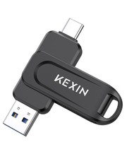 Kexin 2 in 1 Black 2.0 3.0 USB 32G 64G 128G Flash Drive Dual Drive Memory Stick picture