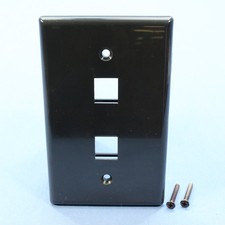 Cooper 552BK-SP Black 1-Gang Mid-Size 2-Port Modular Nylon Wallplate Flush Mount picture