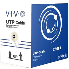 Gray 250ft Bulk Cat5e, Ethernet Cable, 24 Pull Box, Cat-5e Wire, Indoor, Network picture