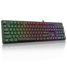 Redragon K521 Upgrade Rainbow LED Gaming Keyboard, 104 Keys Wired Mechanical Fee picture