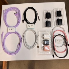 Set of 18 - 11 USB-C/A to Lightning Charging Cables 6ft 10ft, 7 Wall Adapters picture