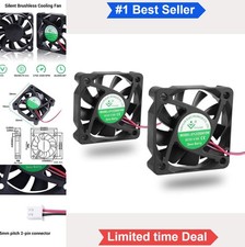 2 Pack 50mm 12V Cooling Fan 0.08A DC Brushless 4200 RPM 11.89 CFM 23 dB Quiet picture