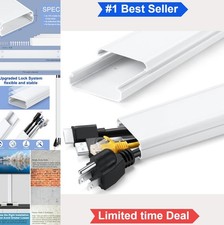 Cord Hider for Wall Mounted TV 34in White Cord Cover 2inW 0.7inH Cable Raceway picture