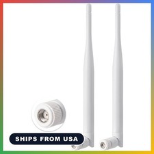 2.4GHz 5GHz 6dBi WiFi Antenna, Dual Band RP-SMA Antenna, White picture