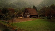 Landscape japan grass mountains nature cabin Custom Gaming Mat Desk picture