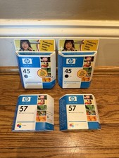 LOT Of HP Invent 45 And 57 Inkjet Print Cartridges Black Noire Genuine. 2 Each picture