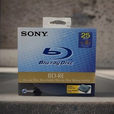Sony Full HD 1080 Recordable/Rewritable BD-RE Blu-Ray Disc 25GB 1x-2x New SEALED picture