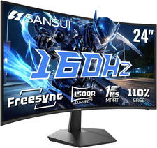 SANSUI 24 Inch Curved 160Hz Gaming Monitor,1500R Curved Gaming Monitor picture