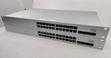 Lot of 2 Cisco Meraki MS225-24P PoE Switches Power On Claimed Read picture