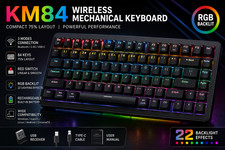 KM84 Wireless Mechanical Keyboard 84 Keys RGB Backlit BT/2.4G USB-C Gaming picture