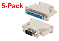 5-Pack DB9 9 Pin Male to DB25 25 Pin Female Adapter (DB9M to DB25F) picture
