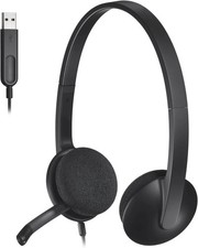 Logitech H340 USB Headset Stereo Wired Headband Music Calls Windows PC Mac Black picture