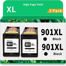 2 Pack Compatible for HP 901XL Black Ink Cartridge For HP Officejet 4500 G510 picture