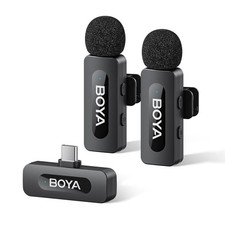 BOYA BY-V20 Wireless Microphones for iPhone 17/16/15 & 2TX+USB-C RX, Black picture