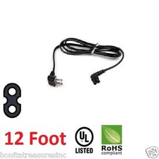 12ft POWER CORD 2 PRONG pin 90° RIGHT ANGLE ROUND END figure 8 For Samsung TV  picture