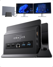 New - Pulwtop USB C Docking Station Dual Monitor 4K@60Hz, Laptop Dock (Black) picture