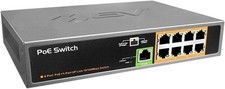 BV-Tech POE-SW801 8 PoE+ Ports With 1 Ethernet Uplink 120W Black New In Box picture