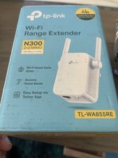 TP-Link N300 Wi-Fi Range Extender TL-WA855RE 2.4GHz Wall-Plug w/ Ethernet Port picture