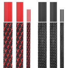 6 Roll 96ft Wire Loom Braided Cable Sleeve with 127 Pcs Tube Heat Shrinkable,... picture