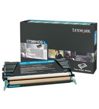 Lexmark C736H1CG Cyan Toner Cartridge C736 GENUINE NEW SEALED BOX picture