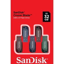 Genuine Australian Stock - SanDisk 32GB Cruzer Blade USB Flash Drive 5 Pack picture