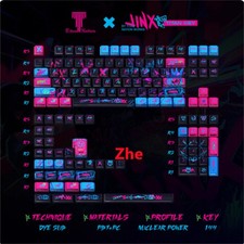 LOL Arcane Jinx 130/144 Keys PBT Keycaps Cherry MX Side-Lit Gift For RGB Keypads picture