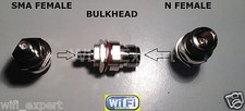 N Female Jack nut bulkhead to SMA Female jack RF adapter Connector CONVERTER USA picture
