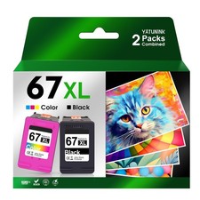 67XL Ink Cartridges Combo Pack for HP Ink 67 XL Work with DeskJet 2827e 4155e... picture