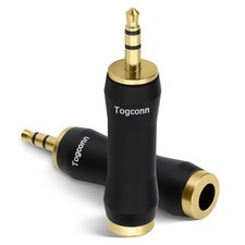Togconn 1/8 Inch to 1/4 Adapter 2 Pack, 3.5mm(TRS) Male 6.35mm Female  picture